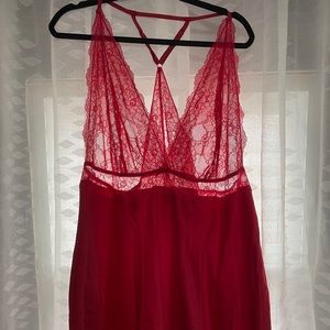BNWOT Cacique Red Lace Nightgown Lingerie Chemise